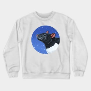 Black Hooded Rat Crewneck Sweatshirt